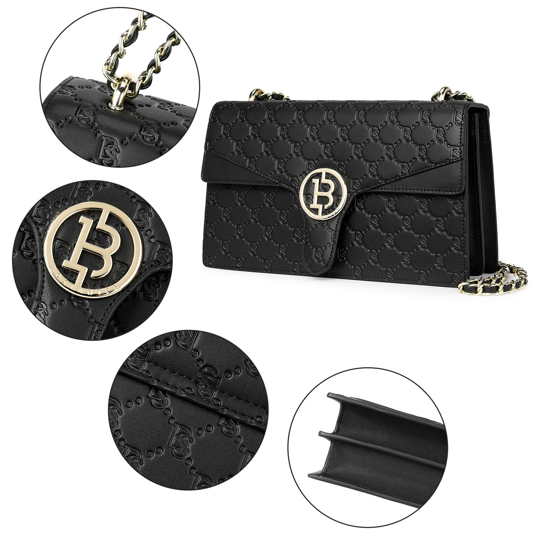 BOSTANTEN Womens Crossbody Bag Medium Quilted Leather Shoulder Bag Designer Handbags Purse - BOSTANTEN