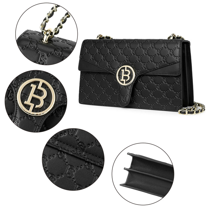 BOSTANTEN Womens Crossbody Bag Medium Quilted Leather Shoulder Bag Designer Handbags Purse - BOSTANTEN