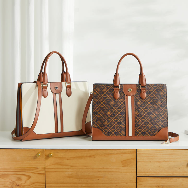 Stroud Vintage Leather Briefcase — Fashion Round - BOSTANTEN