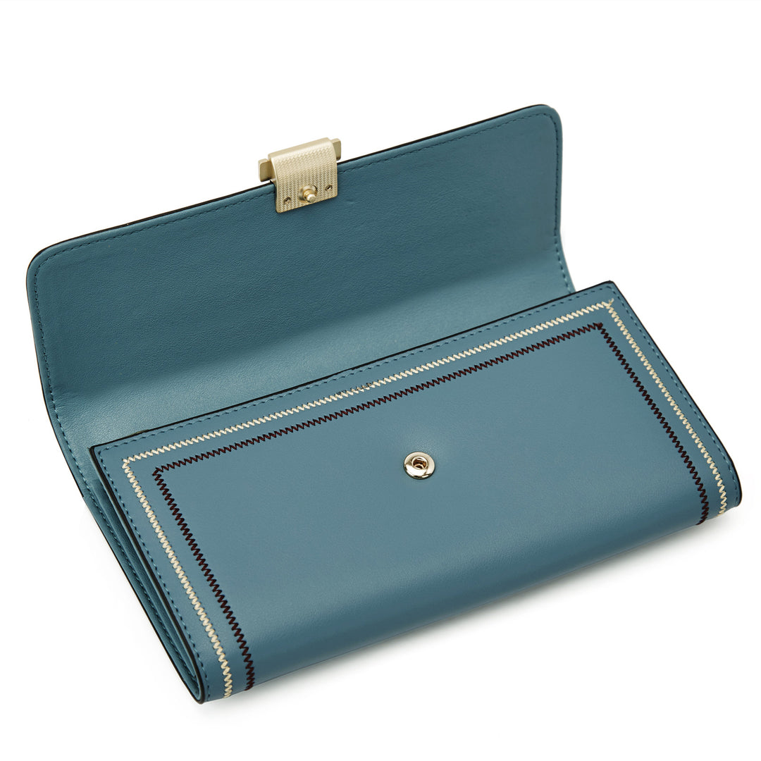 BOSTANTEN Womens Wallet Large Capacity Cash Clutch Purse with Buckle Credit Cards Holder - BOSTANTEN