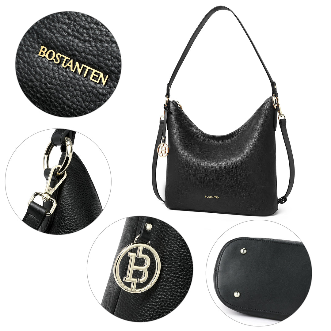 BOSTANTEN Leather Handbags for Women Soft Designer Shoulder Purses Ladies Fashion Crossbody Hobo Bags - BOSTANTEN