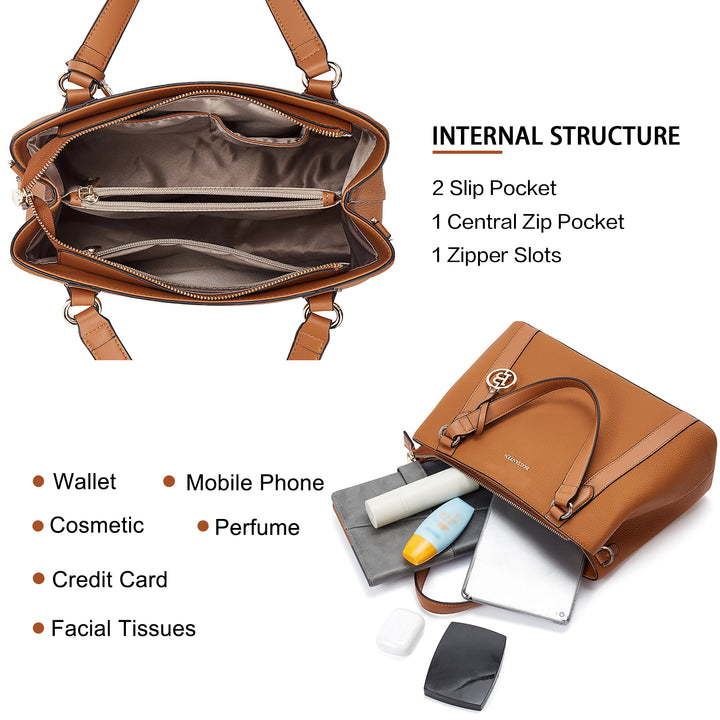 BOSTANTEN Lederhandtasche für Damen, Designer-Schultertasche, Henkeltasche oben, Umhängetasche mit drei Fächern 
