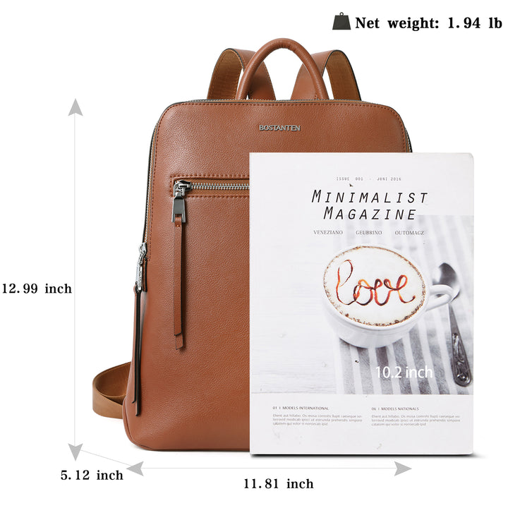 Nombongo Soft Leather Backpack — Pitch-Black - BOSTANTEN