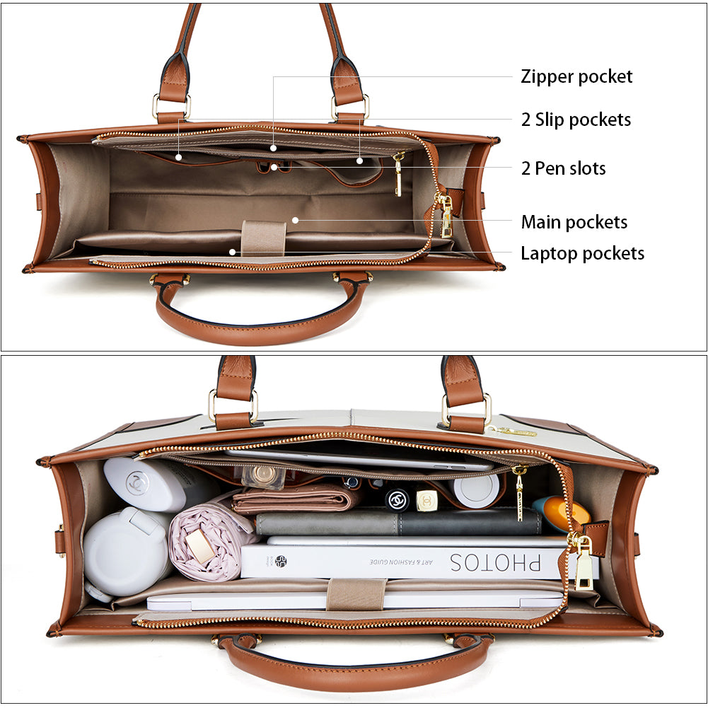 Mizuki Women Briefcase Bag — Italian Leather - BOSTANTEN