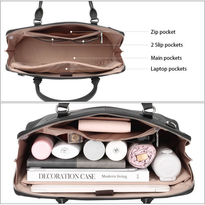 Jasmina  Genuine Leather Computer Briefcase —Low-key - BOSTANTEN