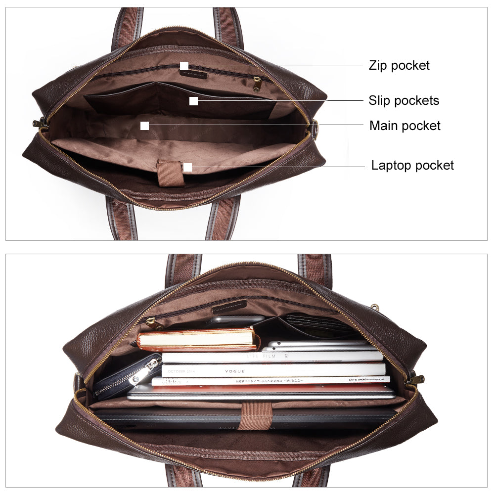 BOSTANTEN Leather Briefcase Messenger Best Work Bags for Men - BOSTANTEN