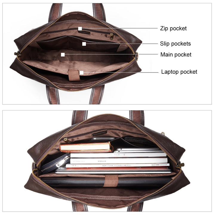 BOSTANTEN Leather Briefcase Messenger Best Work Bags for Men - BOSTANTEN