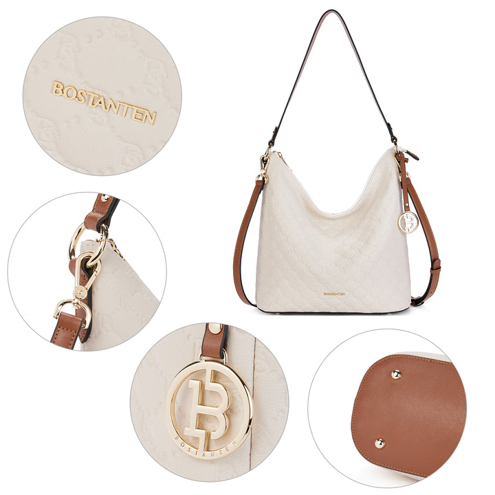BOSTANTEN Leather Handbags for Women Soft Designer Shoulder Purses Ladies Fashion Crossbody Hobo Bags - BOSTANTEN