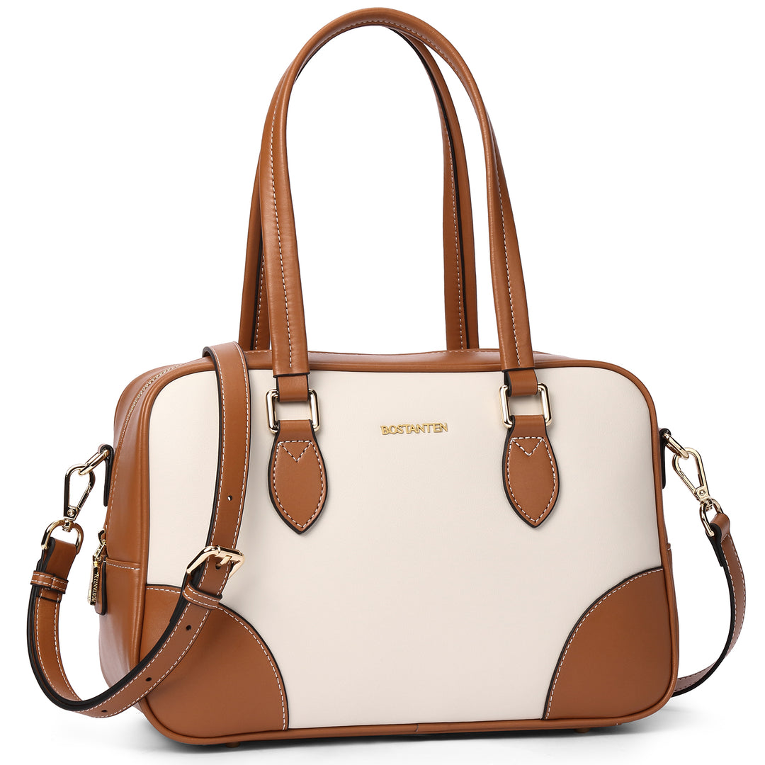BOSTANTEN Women Handbags Designer Genuine Leather Tote Bags Ladies Top Handle Satchel Purses Wok Shoulder Bags - BOSTANTEN
