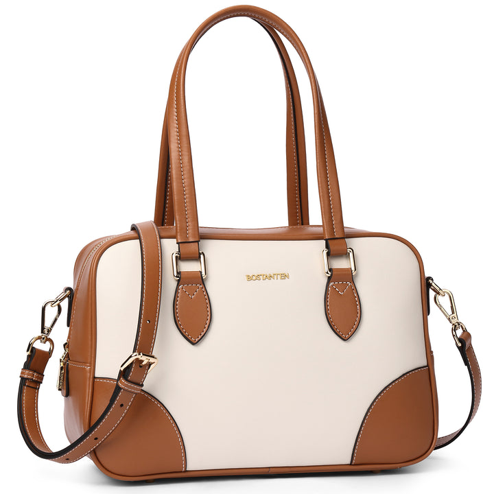 BOSTANTEN Women Handbags Designer Genuine Leather Tote Bags Ladies Top Handle Satchel Purses Wok Shoulder Bags - BOSTANTEN