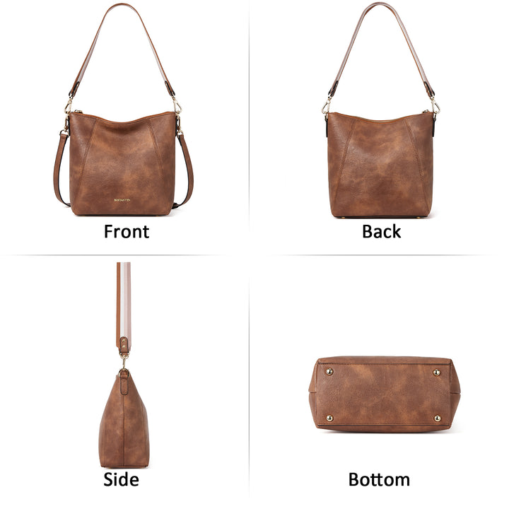 BOSTANTEN Leather Hobo Handbags Designer Purses for Women Shoulder Crossbody Bags