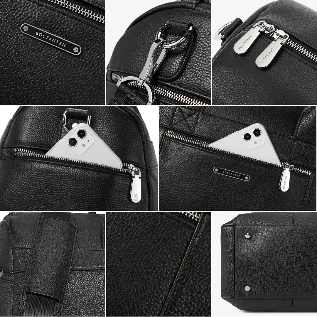 BOSTANTEN Genuine Leather Duffel Bag Travel Weekender Overnight Luggage Tote Duffle Bags for Men - BOSTANTEN