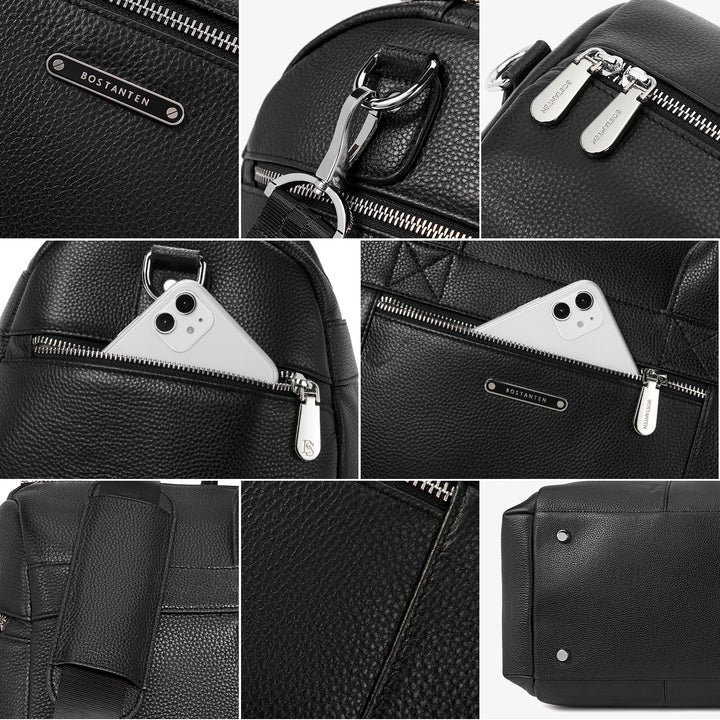 BOSTANTEN Genuine Leather Duffel Bag Travel Weekender Overnight Luggage Tote Duffle Bags for Men - BOSTANTEN