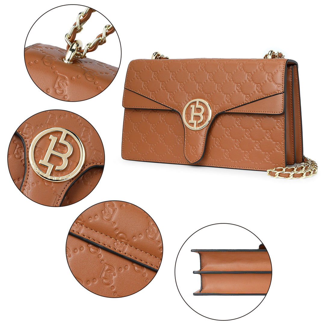BOSTANTEN Womens Crossbody Bag Medium Quilted Leather Shoulder Bag Designer Handbags Purse - BOSTANTEN