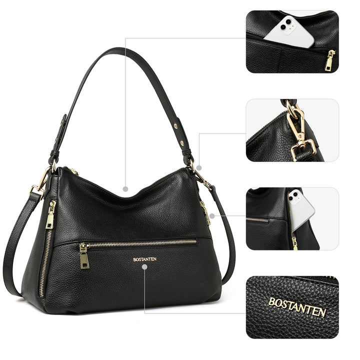 BOSTANTEN Women Handbags Leather Concealed Carry Purses And Handbags for Women Handgun Crossbody Hobo Bags - BOSTANTEN