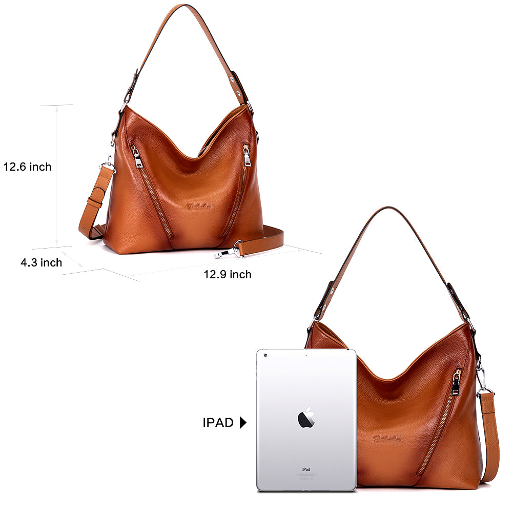 BOSTANTEN Women Leather Handbag Designer Hobo Purses Shoulder Bag - BOSTANTEN