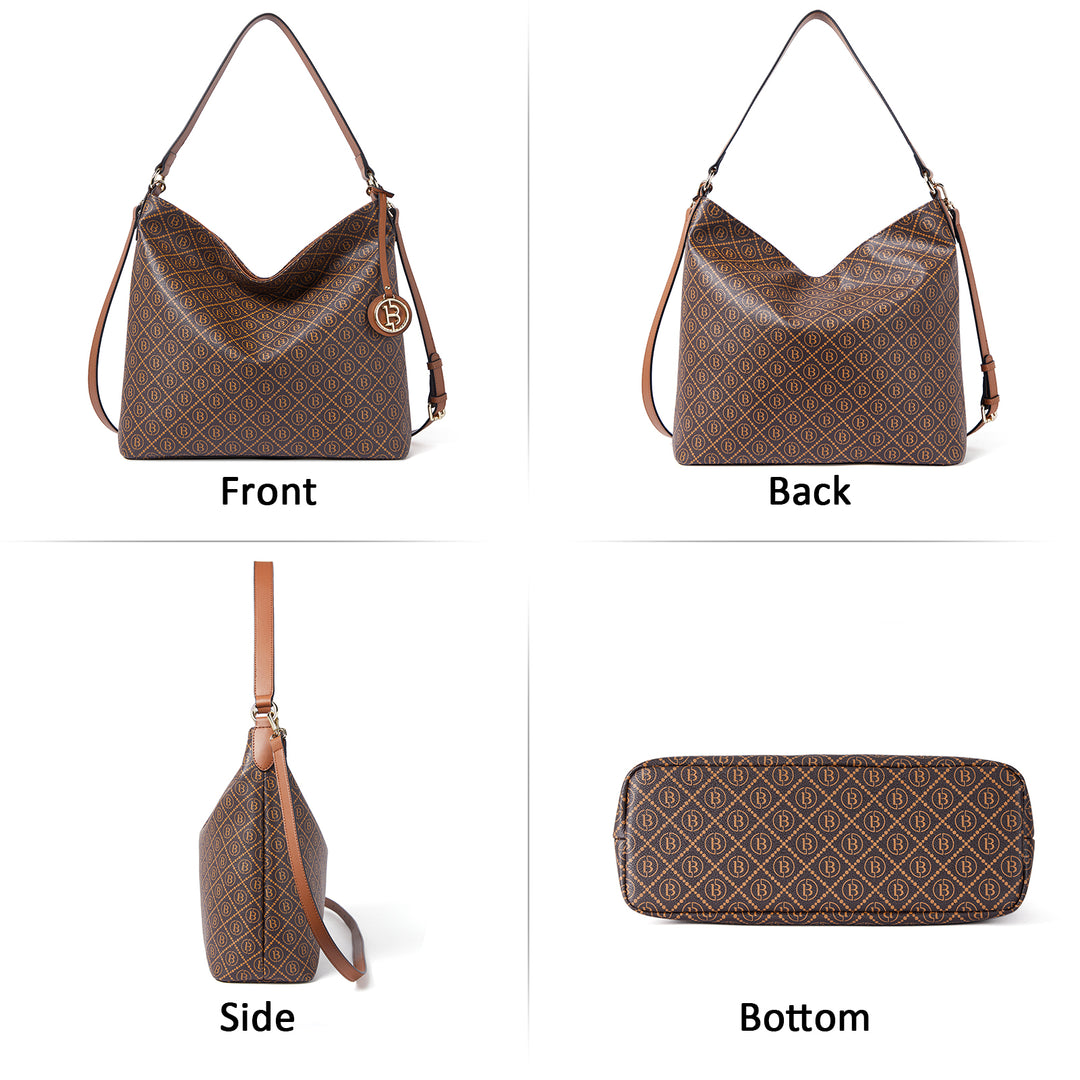 BOSTANTEN Hobo Bags for Women Genuine Leather Purses Designer Signature Handbags Ladies Tote Purses - BOSTANTEN