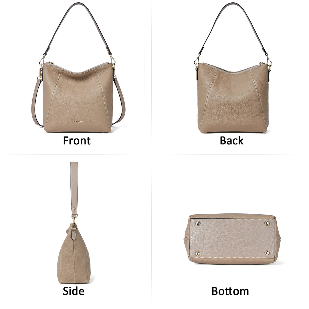 BOSTANTEN Leather Hobo Handbags Designer Purses for Women Shoulder Crossbody Bags