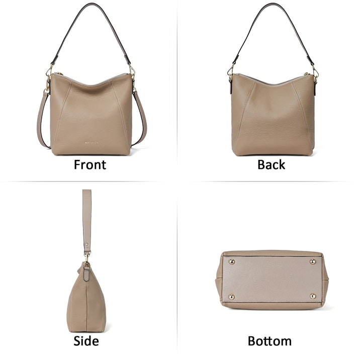 BOSTANTEN Leather Hobo Handbags Designer Purses for Women Shoulder Crossbody Bags
