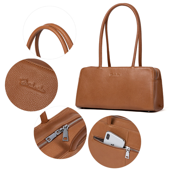 BOSTANTEN Women Designer Handbags Genuine Soft Leather Top Handle Purses and Handbags Satchel Shoulder Bag - BOSTANTEN
