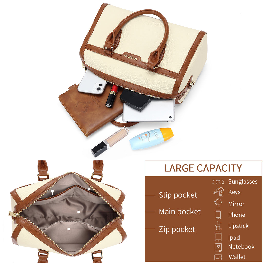 BOSTANTEN Womens Handbags Genuine Leather Designer Tote Bag Ladies Top Handle Bag Crossbody Satchel Purse - BOSTANTEN