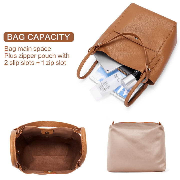 BOSTANTEN Women Handbags Leather Purses Designer Hobo Bucket Tote Bags with Zipper Pouch - BOSTANTEN