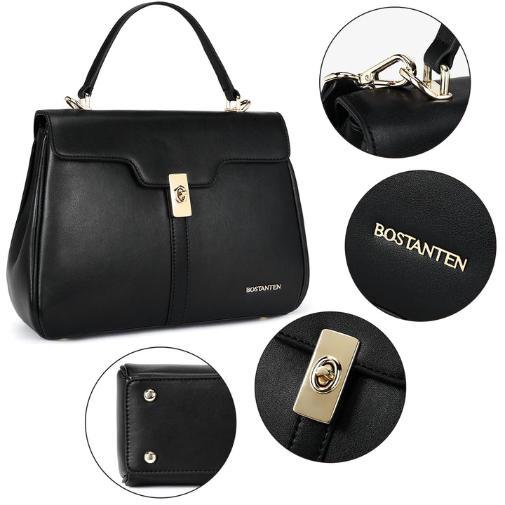 BOSTANTEN Women Leather Handbag Designer Top Handle Satchel Shoulder Bag Crossbody Purses - BOSTANTEN