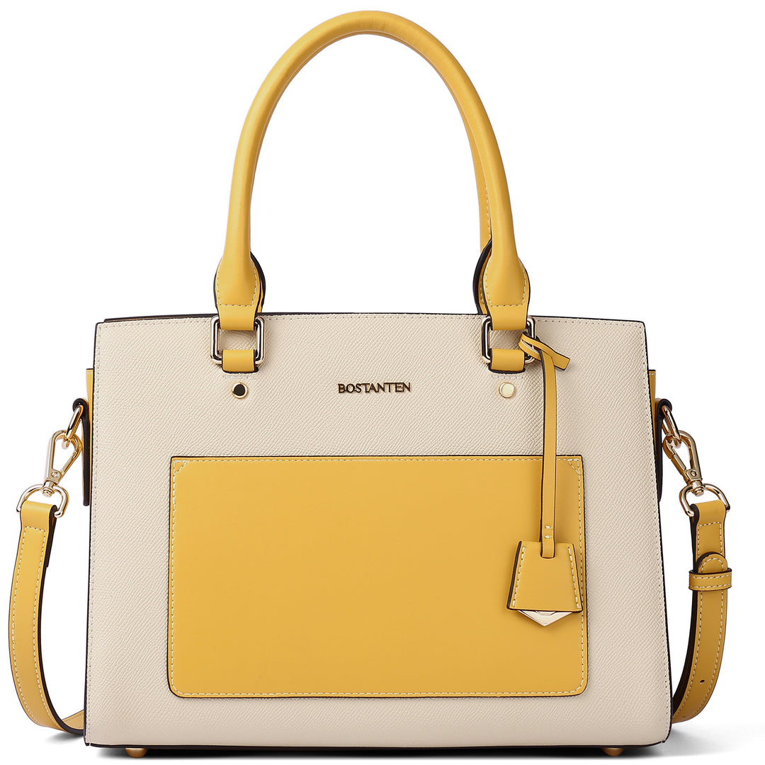BOSTANTEN Women Top Handle Leather Tote Bag With Shoulder Strap - BOSTANTEN