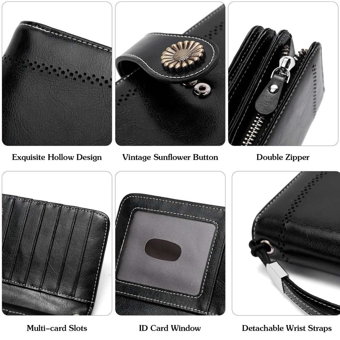 Lomy Big Wallet For Women With Wristlet —  Large Capacity - BOSTANTEN