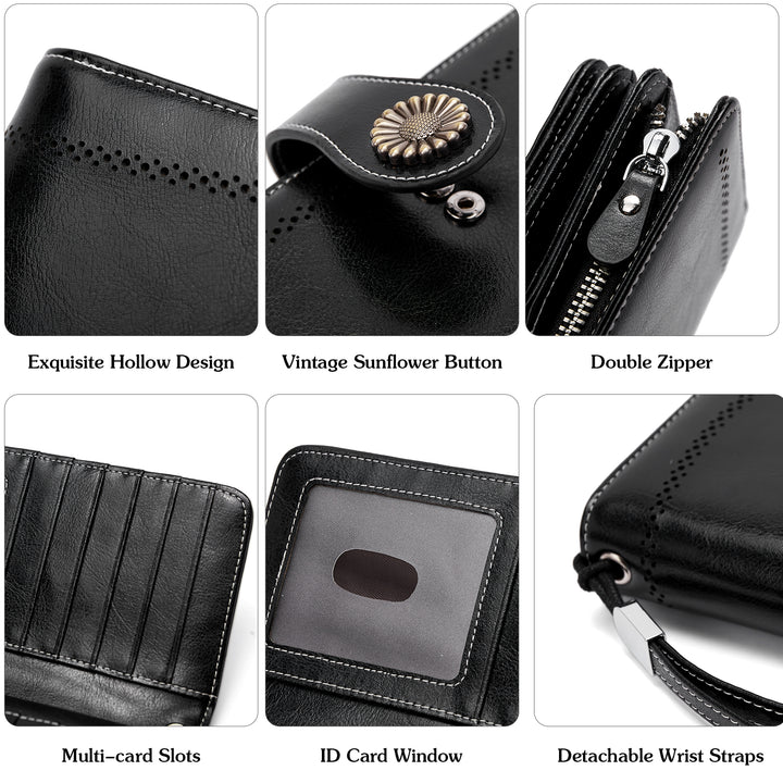 Lomy Big Wallet For Women With Wristlet —  Large Capacity - BOSTANTEN
