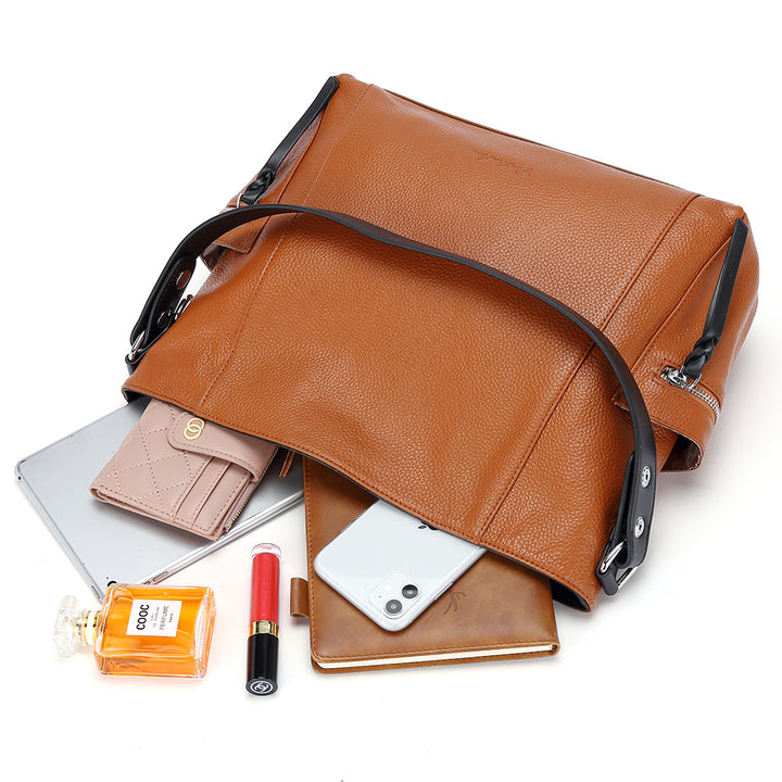 BOSTANTEN Women Leather Convertible Hobo Purse With Side Zipper Pocket - BOSTANTEN