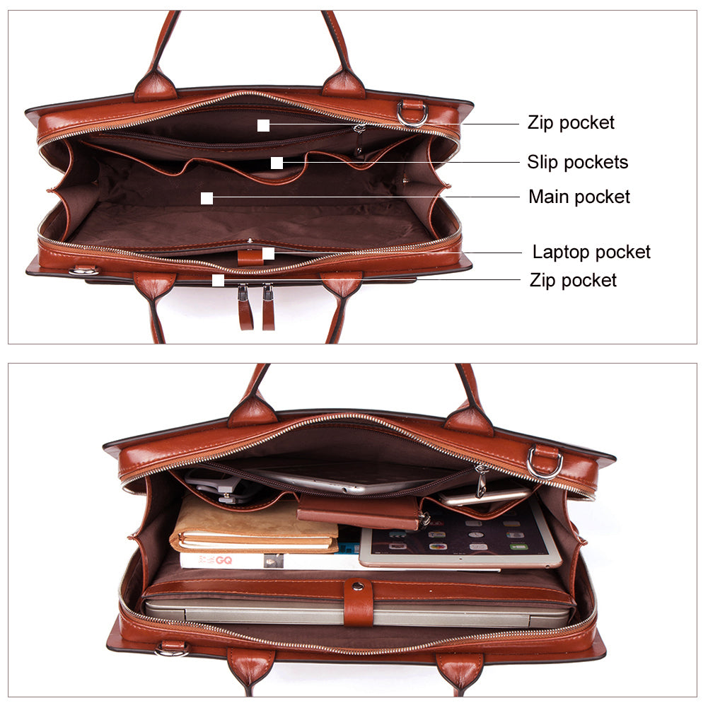 Carol Womens Leather Briefcase —  Capable - BOSTANTEN