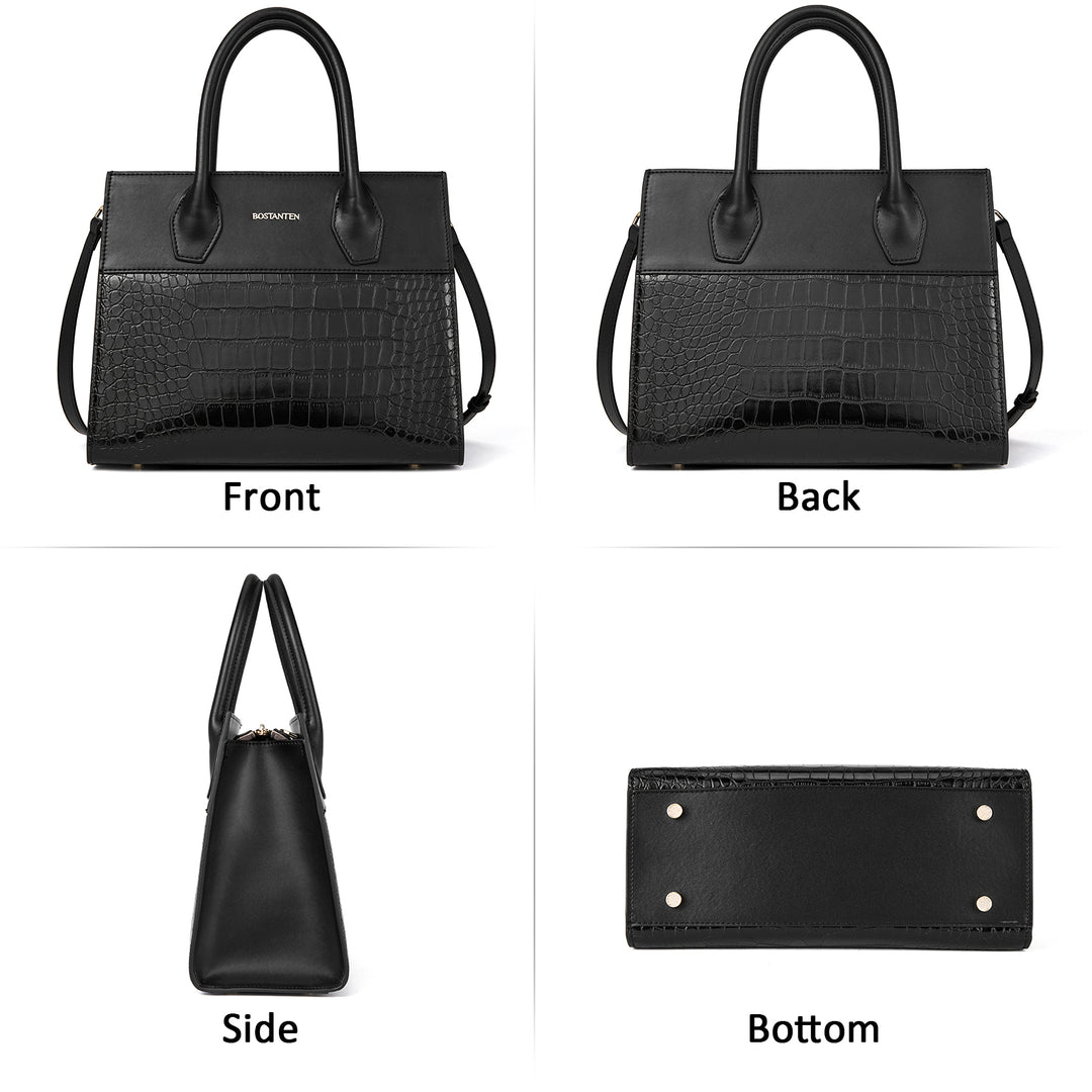 BOSTANTEN Women Handbags Genuine Leather Top Handle Satchel Purse Fashion Work Daily Tote Bags - BOSTANTEN