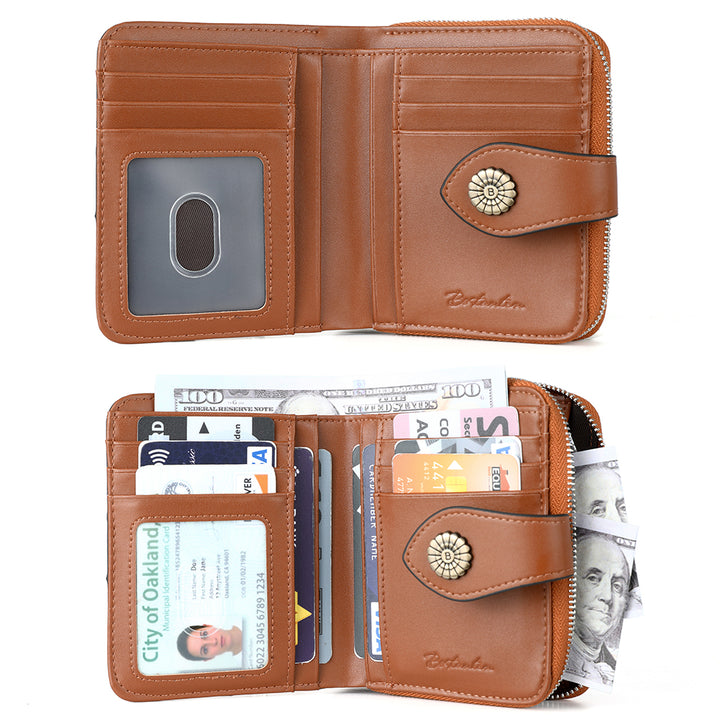 Rozenn  Full Grain Leather Money Clip Wallet —— Small Bifold - BOSTANTEN