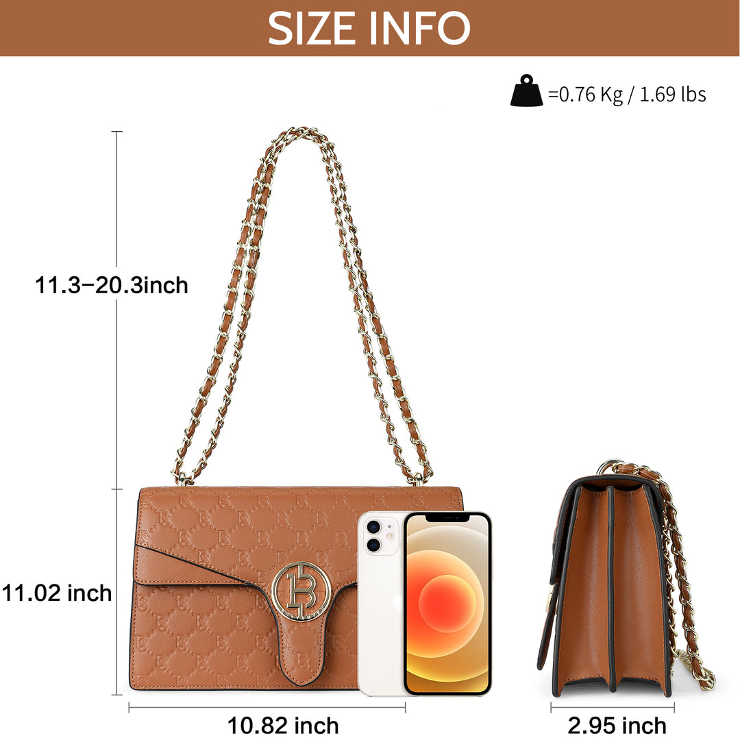 BOSTANTEN Womens Crossbody Bag Medium Quilted Leather Shoulder Bag Designer Handbags Purse - BOSTANTEN