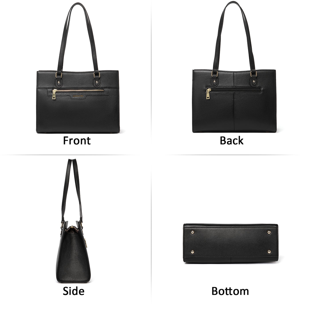 BOSTANTEN Women Leather Handbags Designer Satchel Purses Work Top Handle Shoulder Tote Bag for Travel Daily - BOSTANTEN