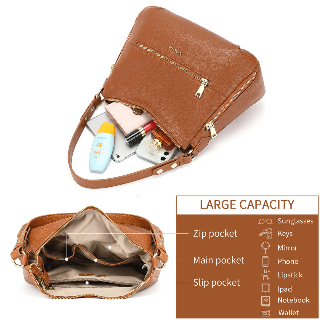 BOSTANTEN Women Handbags Leather Concealed Carry Purses And Handbags for Women Handgun Crossbody Hobo Bags - BOSTANTEN