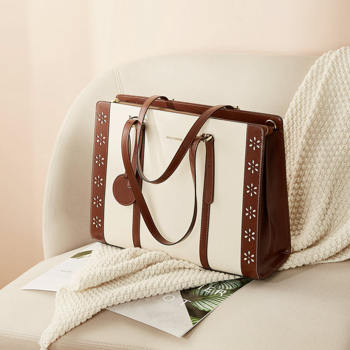 Stroud Leather Computer Briefcase — Optional Shoulder Straps - BOSTANTEN