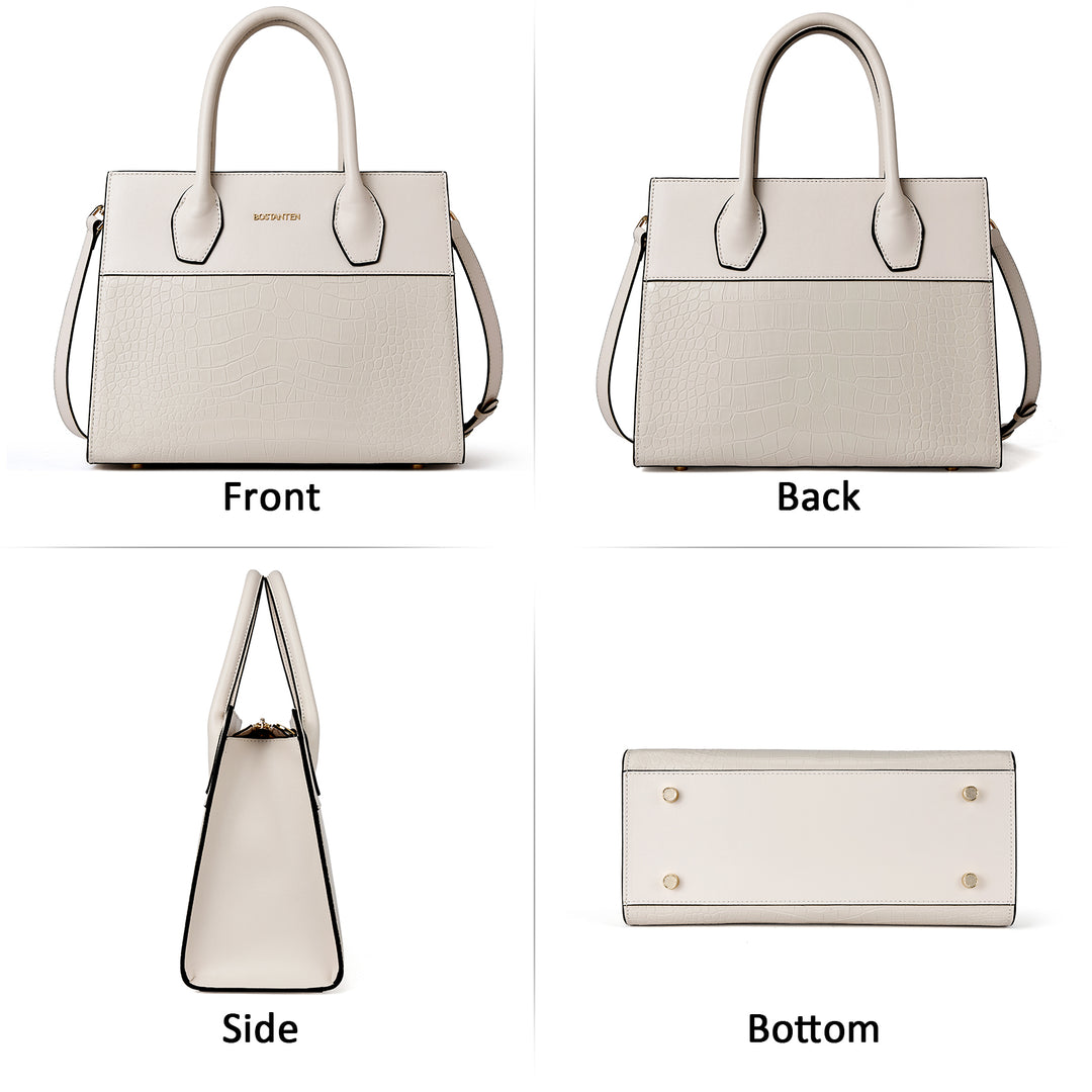 BOSTANTEN Women Handbags Genuine Leather Top Handle Satchel Purse Fashion Work Daily Tote Bags - BOSTANTEN