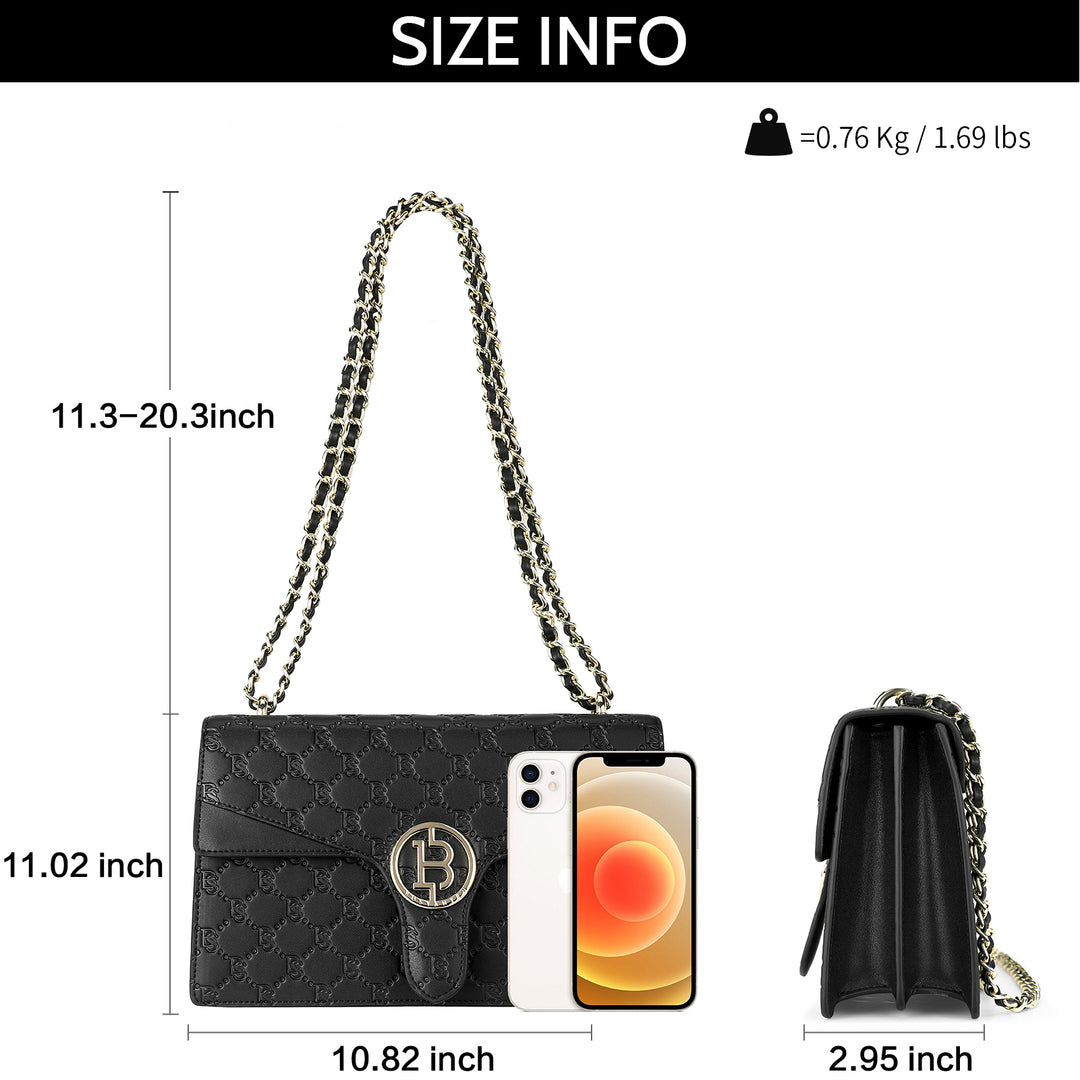 BOSTANTEN Womens Crossbody Bag Medium Quilted Leather Shoulder Bag Designer Handbags Purse - BOSTANTEN