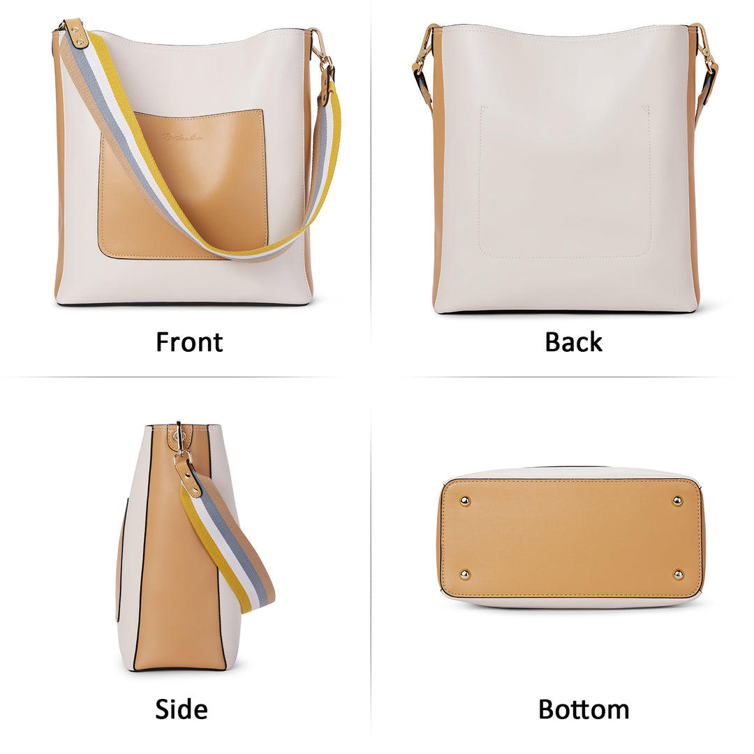 BOSTANTEN Genuine Leather Hobo Handbags Designer Shoulder Tote Purses Crossbody Large Bag for Women - BOSTANTEN