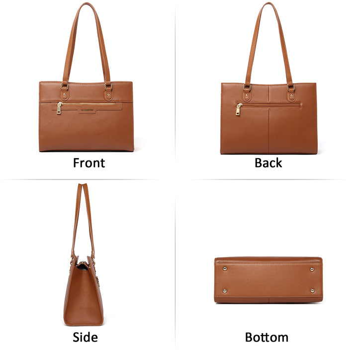BOSTANTEN Women Leather Handbags Designer Satchel Purses Work Top Handle Shoulder Tote Bag for Travel Daily - BOSTANTEN