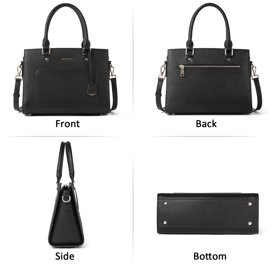 BOSTANTEN Women Top Handle Leather Tote Bag With Shoulder Strap - BOSTANTEN