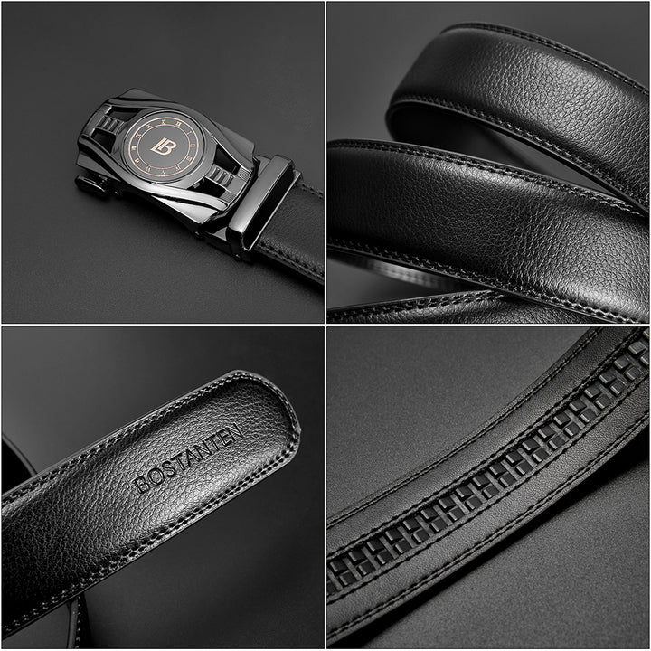 BOSTANTEN Mens Belts Leather Ratchet Dress Belt with Automatic Sliding Buckle - BOSTANTEN
