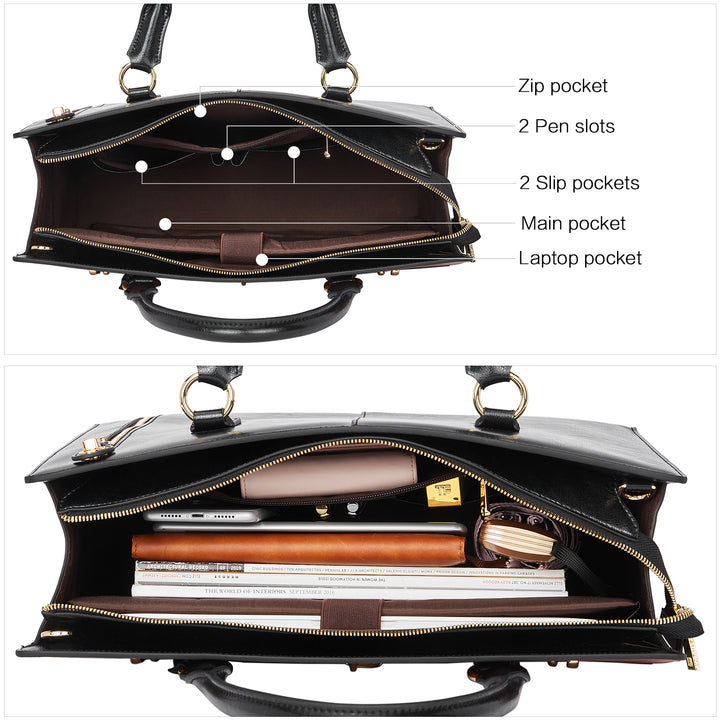 Machk Vintage Style Leather Briefcase — Fashion Everlasting - BOSTANTEN