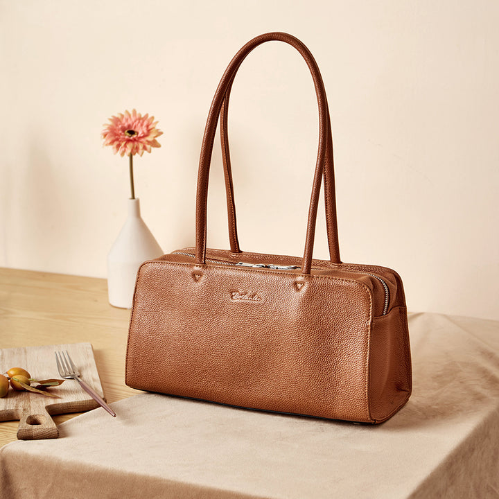 BOSTANTEN Women Designer Handbags Genuine Soft Leather Top Handle Purses and Handbags Satchel Shoulder Bag - BOSTANTEN