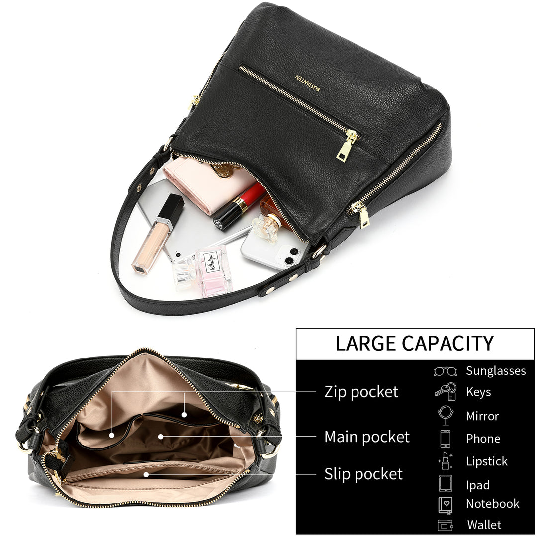 BOSTANTEN Women Handbags Leather Concealed Carry Purses And Handbags for Women Handgun Crossbody Hobo Bags - BOSTANTEN