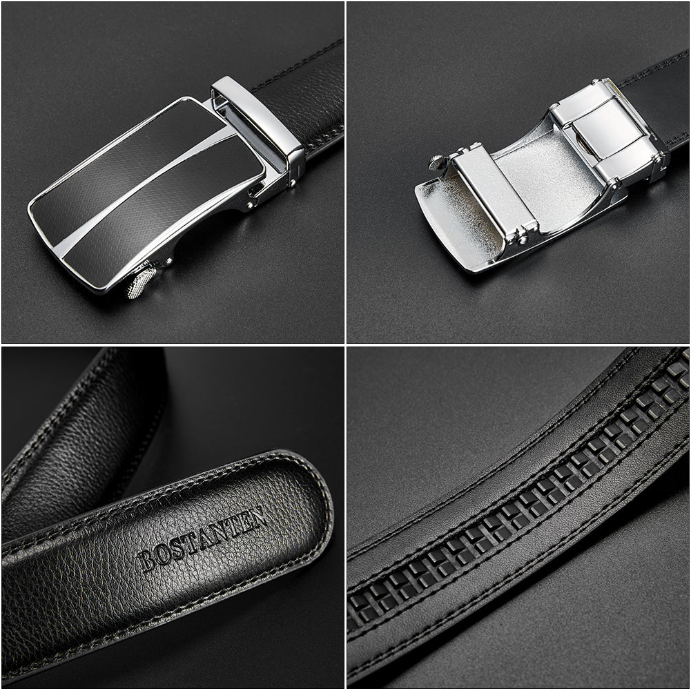 BOSTANTEN Leather Ratchet Dress Belt - BOSTANTEN