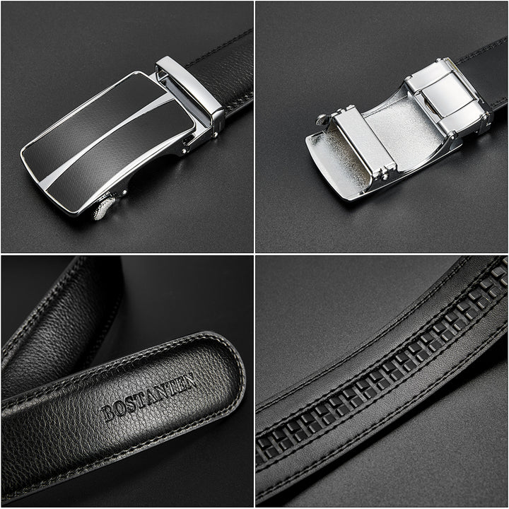 BOSTANTEN Leather Ratchet Dress Belt - BOSTANTEN