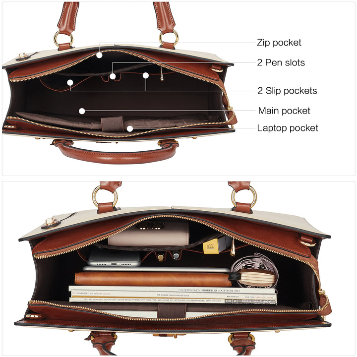 Machk Vintage Style Leather Briefcase — Fashion Everlasting - BOSTANTEN